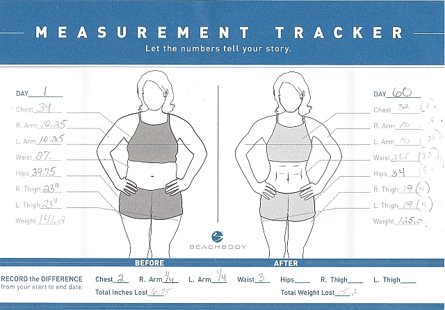 Body Measurement Tracking Chart