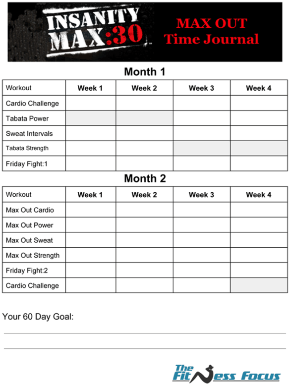 tracking your insanity max30 time progress with printables