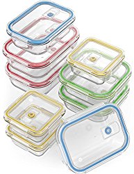 Glass meal prep food storage containers