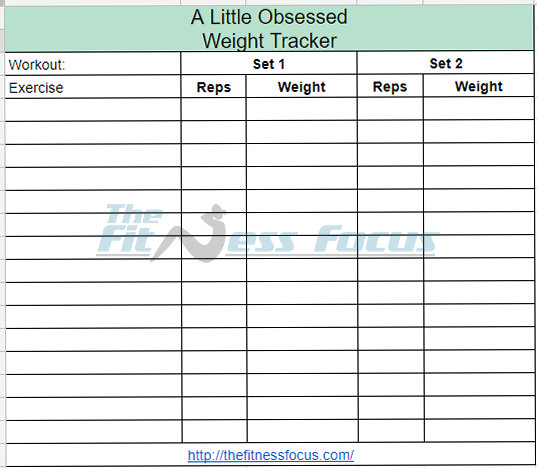 A Little Obsessed Dumbbell Exercise Weight Tracker