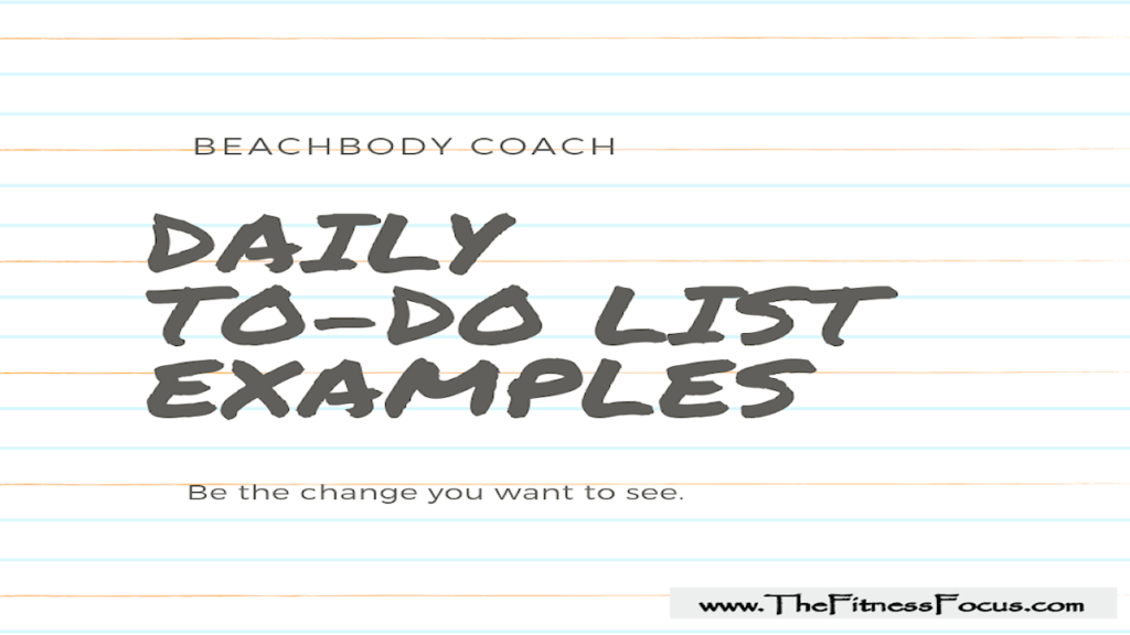 Beachbody Coach Daily To Do List With