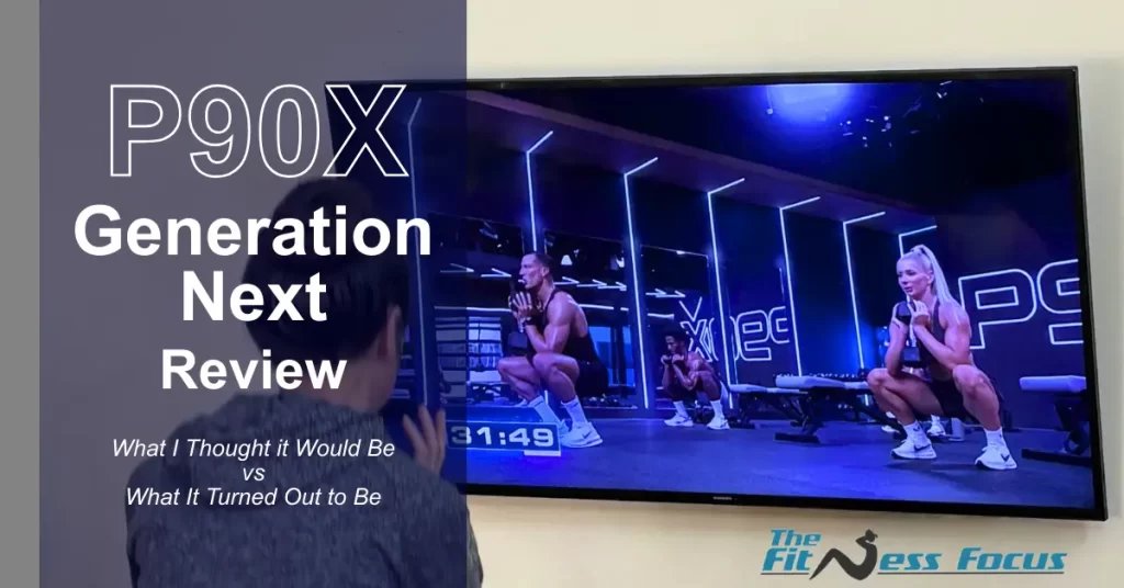 p90x generation next review bethany working out to p90x generation next doing a squat with tv in background