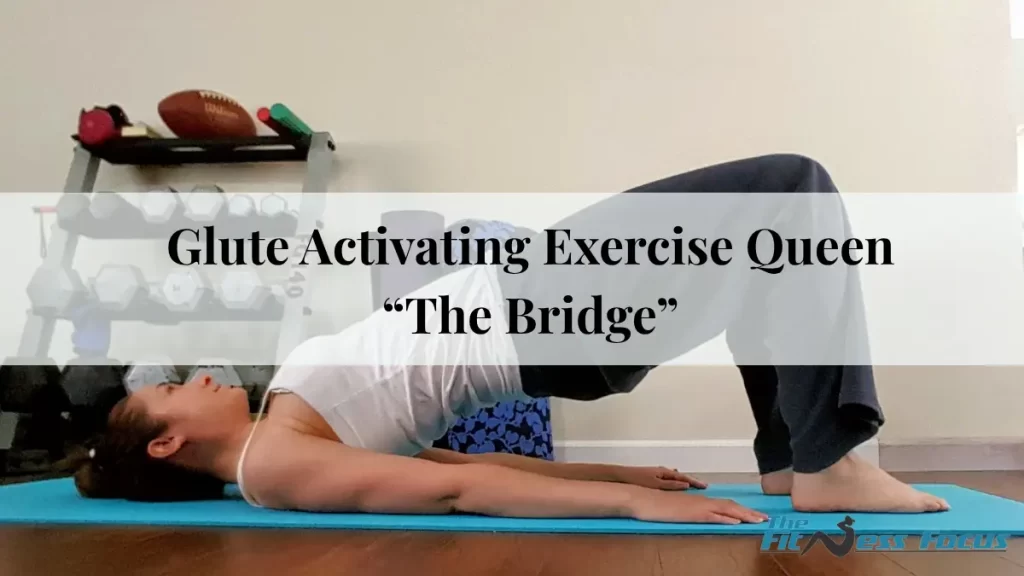 bethany doing a bridge exercise to activate the glutes